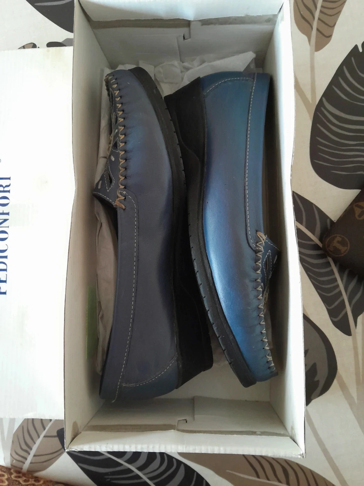 Mocassins com plataforma em couro azul Pediconfort - Tamanho 37 – photo 9